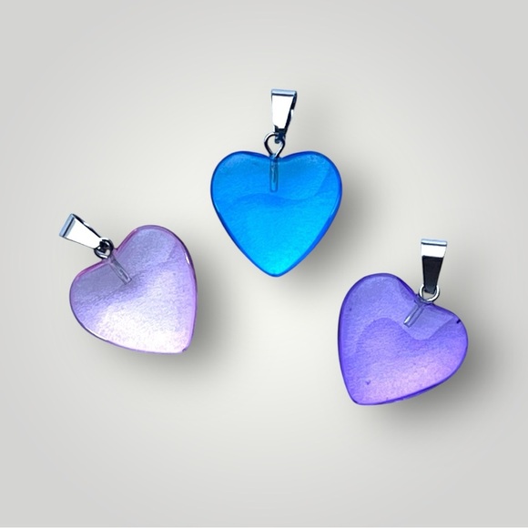 Lot/3 Fun Heart Pendants w/Black Necklace Set - Picture 9 of 11